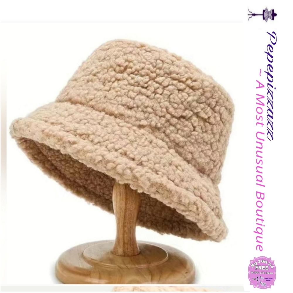 Lamb Wool, teddy style Warm Bucket Hat For Fall Winter
